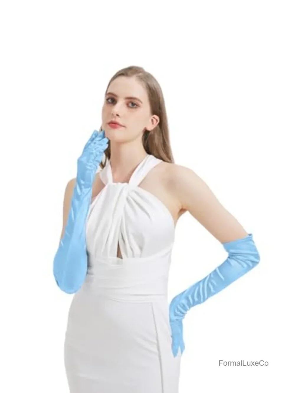 Satin Opera Gloves Elbow Length Costume Accessory